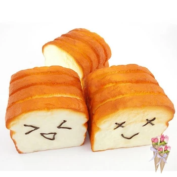

1PC Kawaii jumbo Toast Bread Squishy Soft Bun Charms Food Collectibles Kitchen Toys Simulation Bread RANDOM