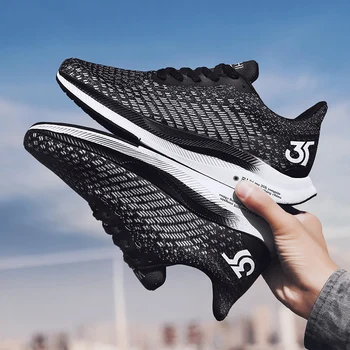 

Men Sneakers Breathable Air Mesh Outdoor Sport Shoes Spring Autumn Couple Cushion Flats Training Running Shoes