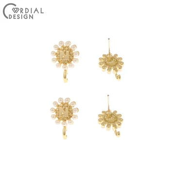 

Cordial Design 100Pcs 11*16MM Jewelry Accessories/Hand Made/Earring Findings/Flower Shape/Imitation Pearl/DIY Earrings Stud