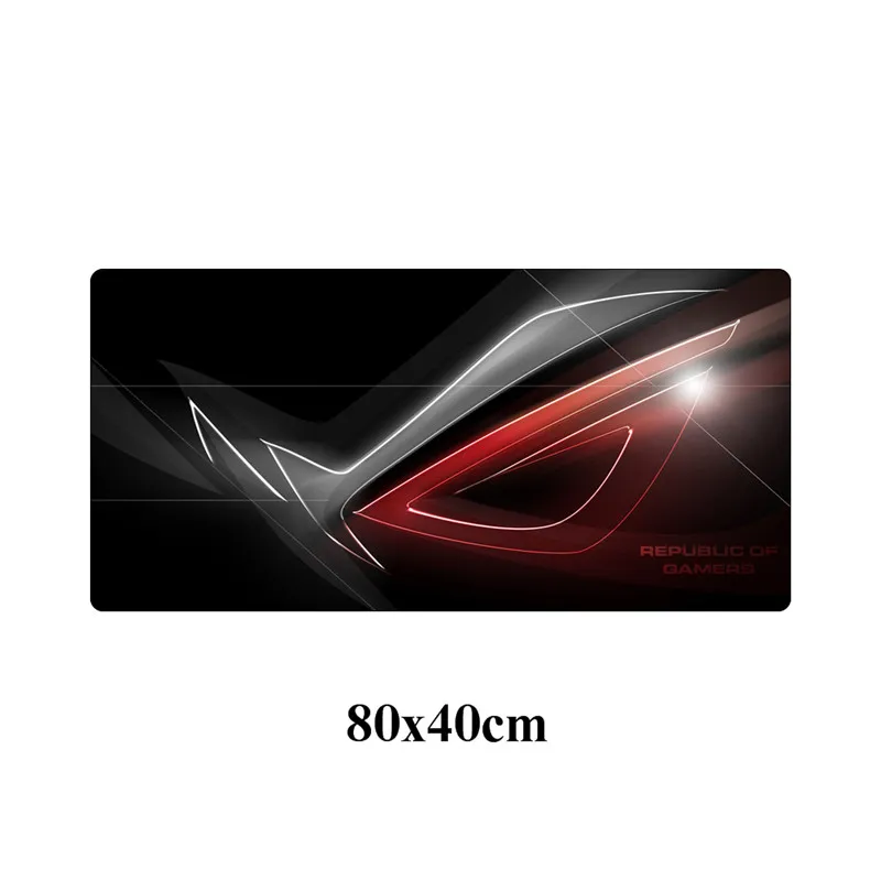 Черный Большой Прохладный ASUS игровой Мышь коврик 80x40 см геймер Коврик для мыши XXL резиновые Республика геймеров Мышь pad долговечный переносной Настольный коврик - Цвет: Черный