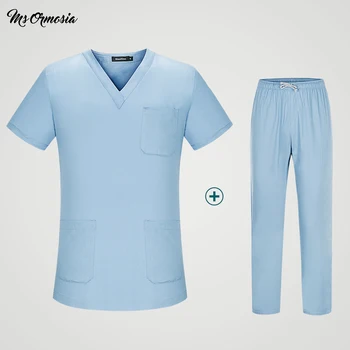 

Women Fashion Scrub Set Doctor Nurse Uniform With Elastic Lace-up Pants Surgery Scrubs Medical Uniforms Nurse Medical Clothes