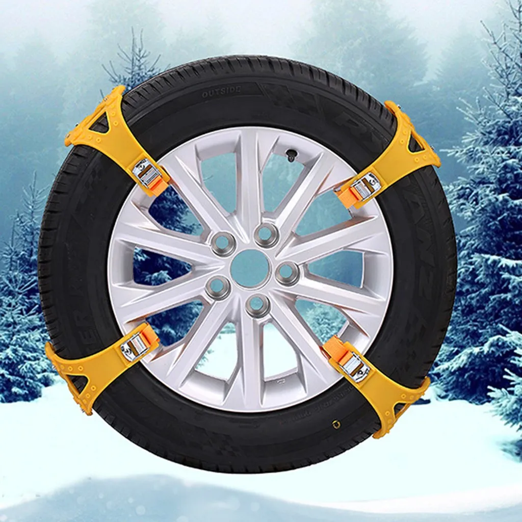 Автомобильная цепь для снега универсальная двойная Пряжка для автомобильных шин цепи для снега ремни безопасности противоскользящие цепи аварийное зимнее вождение для автомобиля грузовика