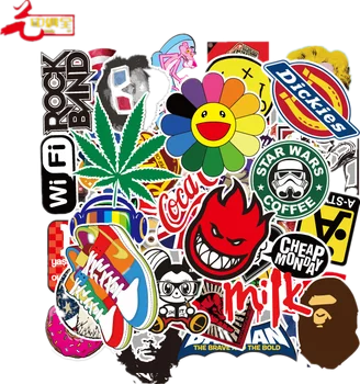 

50Pcs DIY Skate Stickers Brand Waterproof PVC Mixed Cartoon Children Toy Vsco Sticker for Bike Motorcycle Laplop 2020