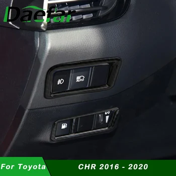 

For Toyota C-HR CHR 2016 - 2020 Chrome Headlight Fog Light Lamp Adjust Button Instrument Switch Panel Cover Trim Accessories