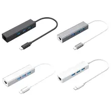S81-U3-C Mulit порты отличный алюминиевый сплав и пластик тип оболочки-C до RJ45 3 USB3.0 USB-C расширитель для ноутбука планшета
