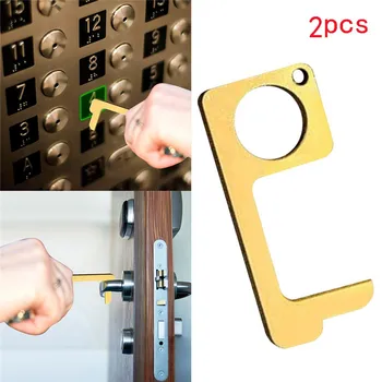 

No Touch Door Opener Tool Keychain Contactless Safety Anti Touch Door Opener Safety Protection Brass Key Door Opener Tool 42