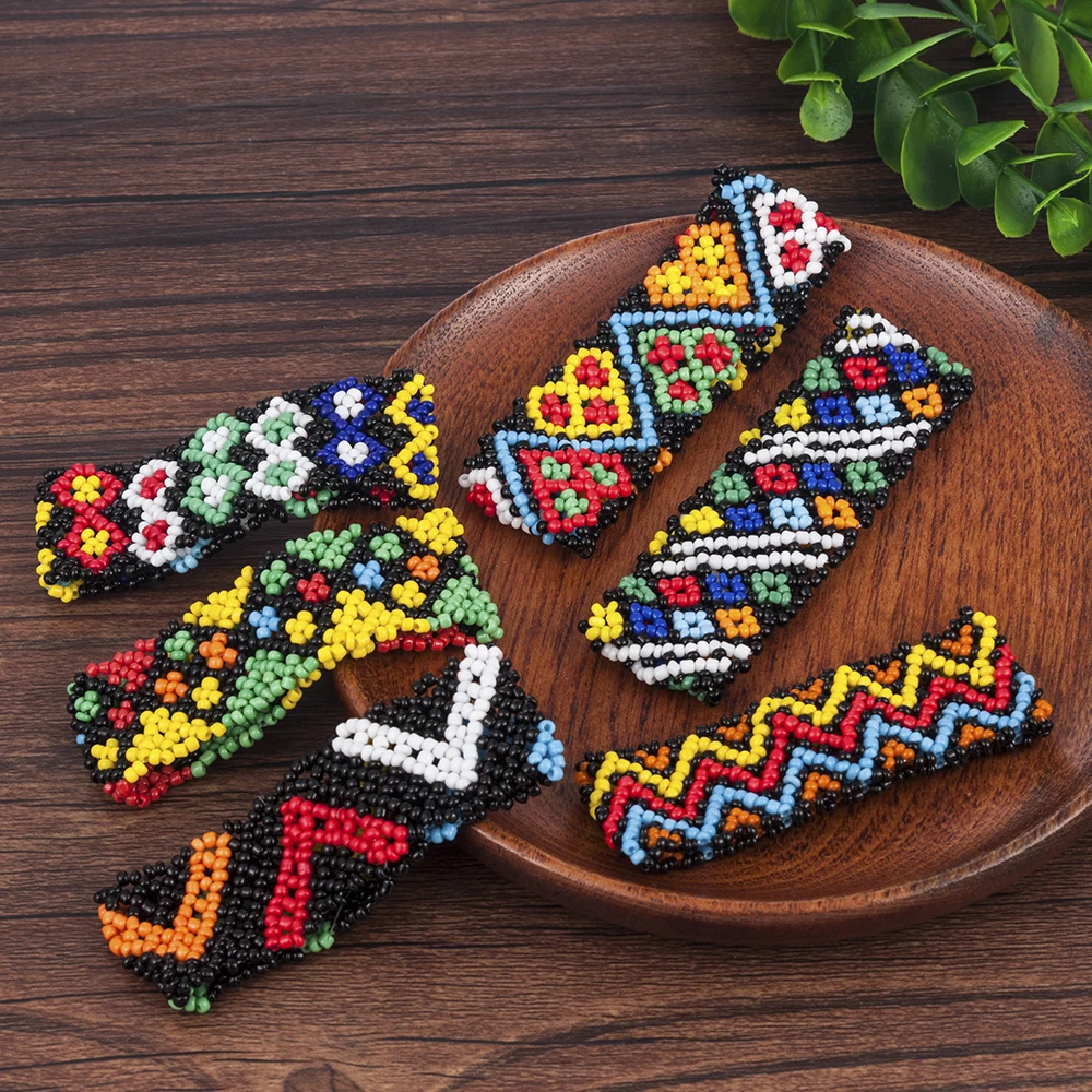 Boho женский Печатный узорчатый эластичный браслет из бусин тотемный узор ручной работы эластичный браслет ювелирные изделия