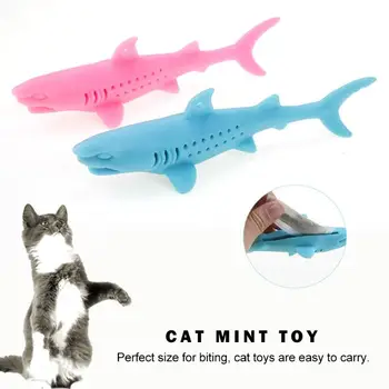 

Pet Cat Toothbrush Teeth Cleaning Catnip Classic Colors and Simple Durable Design Fish Shaped Silicone Mint Chew Toys