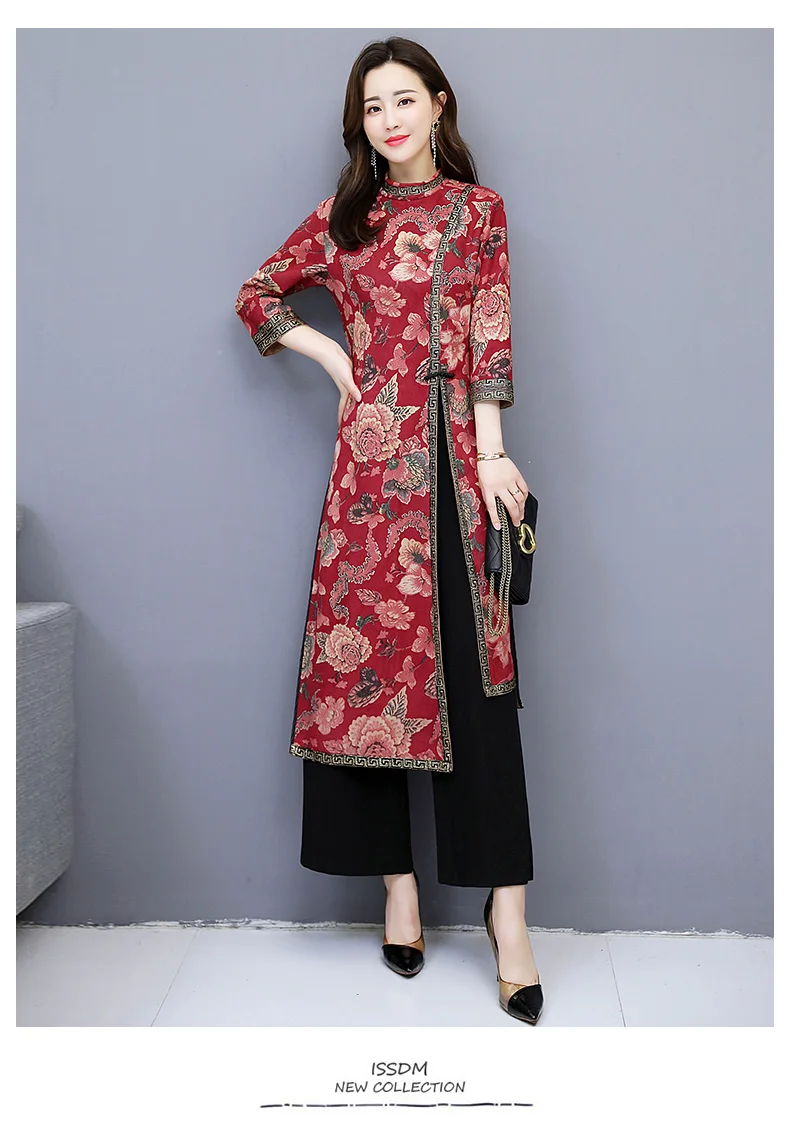 Азиатская одежда aodai вьетнамский Чонсам элегантное женское платье для женщин китайское традиционное платье Ципао китайское платье