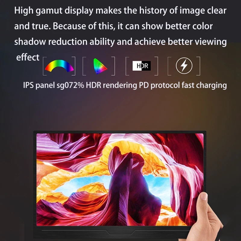 Portable Monitor Display 1080P 72%SRGB 15.6-in