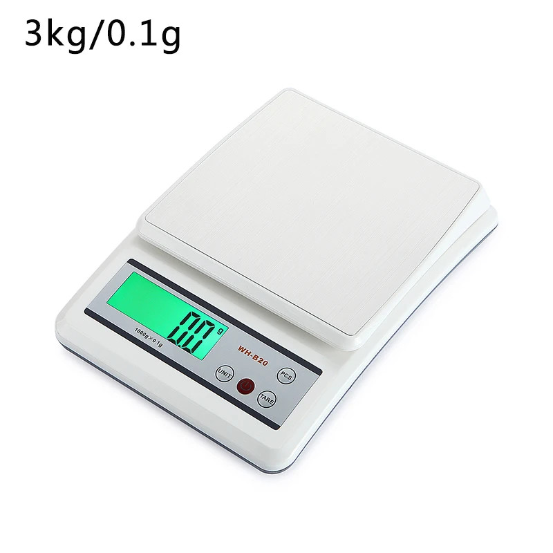DIDIHOU 1/3/10 кг 0,1/1g Кухня цифровые весы высокой точности ЖК-дисплей Подсветка Дисплей большой Ёмкость весы для еды выпечки 1 шт
