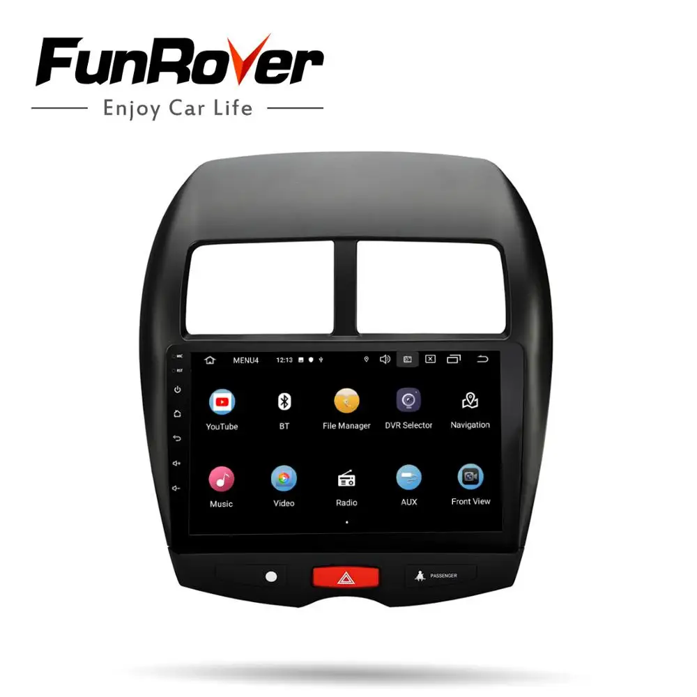 Funrover ips+ 2.5D android9.0 автомобильный dvd 10," мультимедийный плеер gps головное устройство для MITSUBISHI ASX 2011-17 стерео радио wifi bluetooth