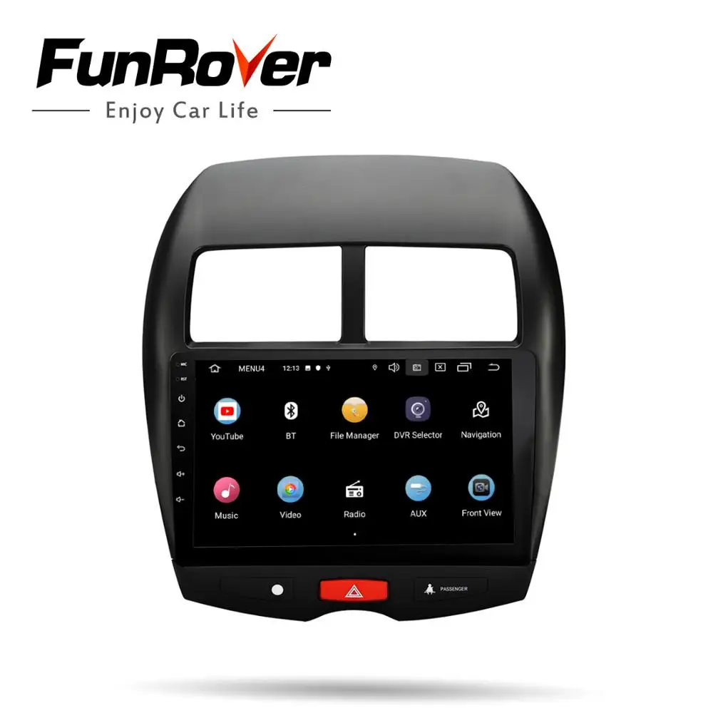 Funrover IPS + 2.5D Android 9.0 gps dvd de coche reproductor multimedia para Mitsubishi ASX 10-18 d