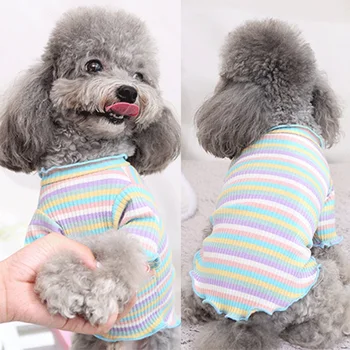 

Spring Summer Pet Dog Clothes Stripes Fashion Pet Kitten T Shirt Clothing Cotton Pajamas For Kitten Puppy Costume #C1