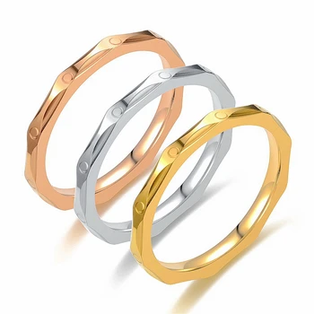 

2.5mm Titanium Stainless Steel Ring Gold Silver Color Geometric Knuckle Finger Rings For Women Jewelry Bagues Anillos pour femme