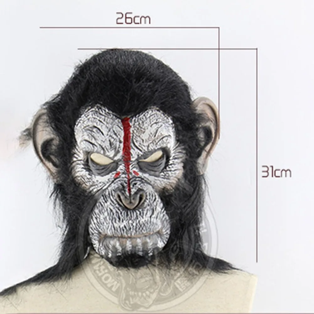 Принцесса обезьяны Хэллоуин косплей Горилла Маскарадная маска Обезьяна Король костюмы шапки Реалистичная маска обезьяны