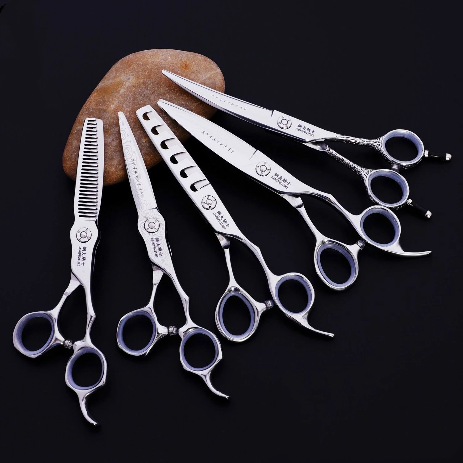 

6 Professional Hair Salon Structure Scissors Set Cutting Barber Haircut Thinning Shear Scissors Hairdressing Hair Tools Scissors