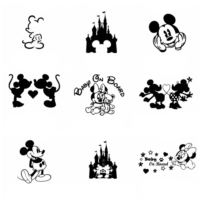 

Car Stickers Mickey Minnie decal laptop Decals For jeep renegade Sticker Decor Large Bear Car Accessories