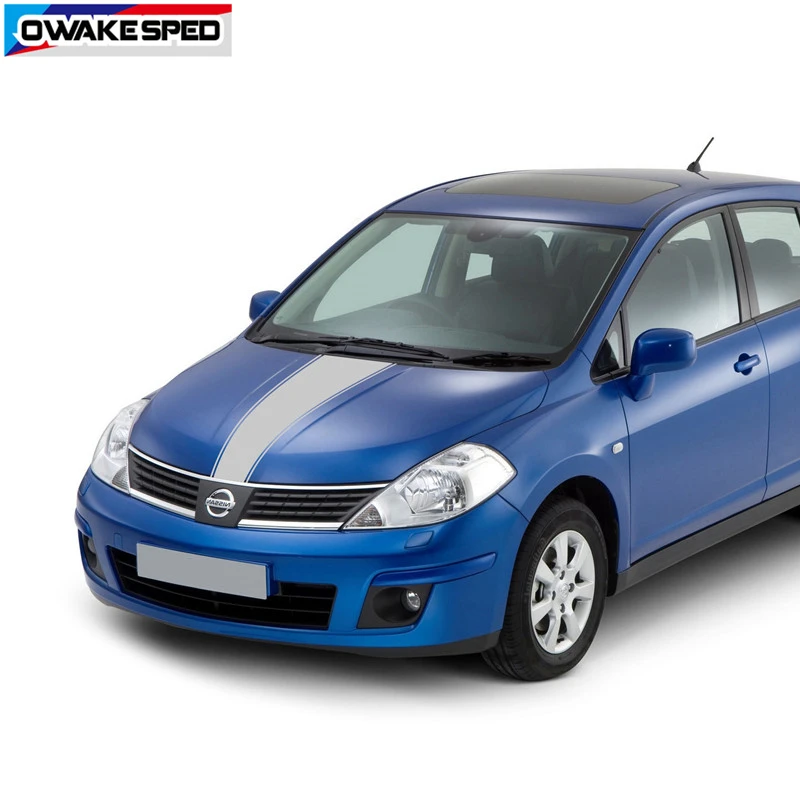 Автомобильный капот в полоску для Nissan Tiida Racing Sport Styling виниловая наклейка авто крышка двигателя капот Декор наклейки