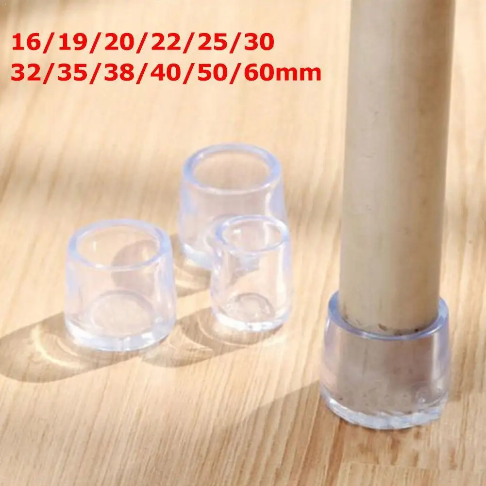 

Clear Table Chair Leg Cap Furniture Table Feet Cover End Silicon Protector Floor Furniture Protection Anti-noise Cover Cap B5K6