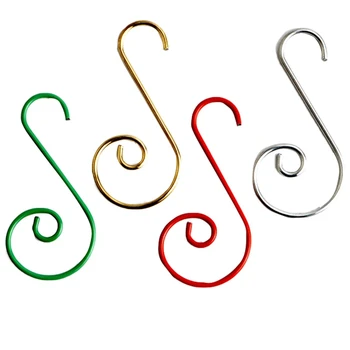

4 Colors Christmas Ornament Hooks S-Shaped Flower Hook Perfect for Christmas Tree Decorations (80 Pcs ) 50mm