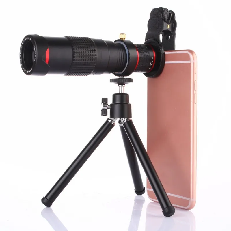 

22 Times Universal Moble Phone Long Telephoto Lens For Outdoor Photo Shoot External Lens With Mini Tripod Accessories Kit