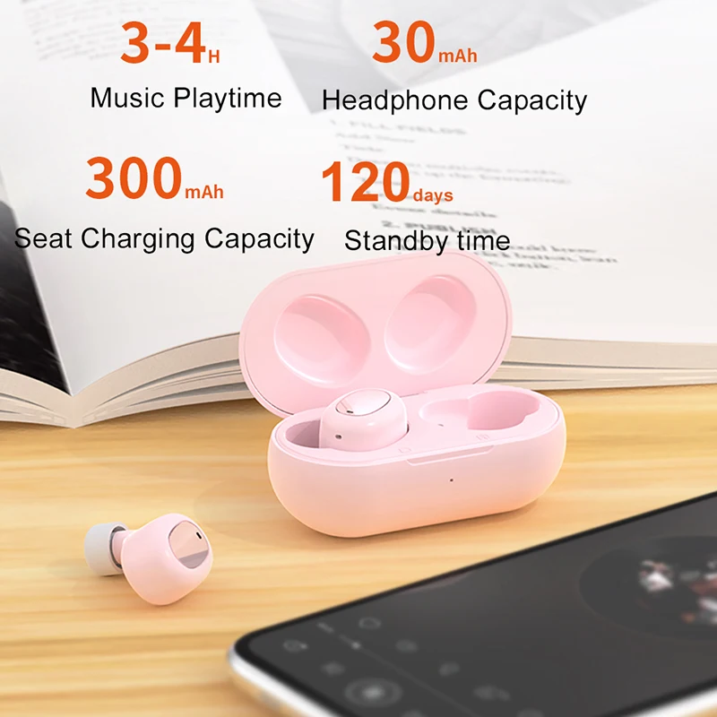 XVIDA TW15 Wireless TWS Earphone Mini Bluetooth 5.0 Earbuds Sport Headset with charging bin For xiaomi samsung all smartphone