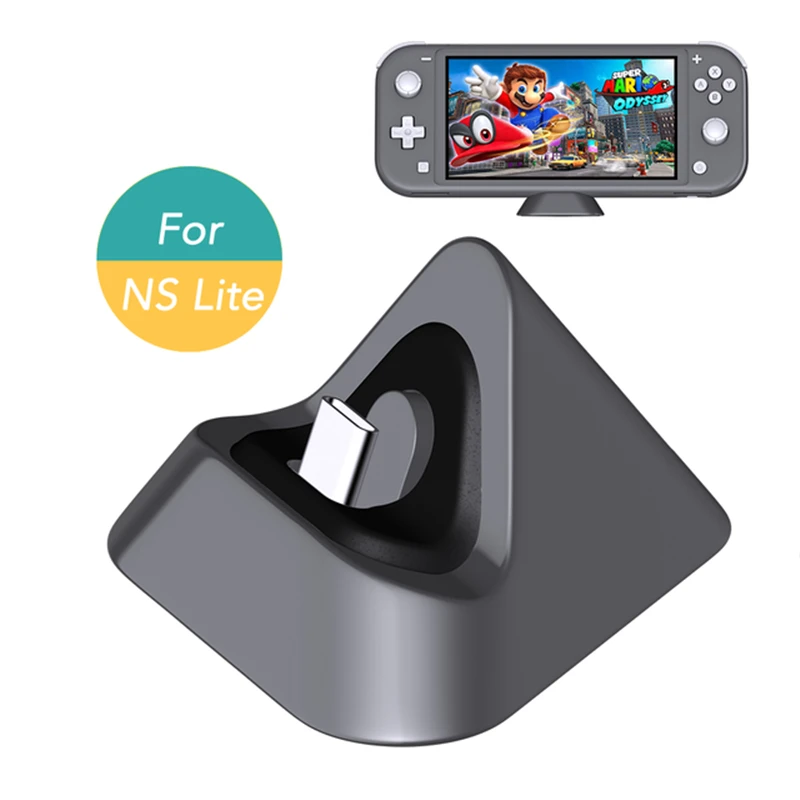 Зарядная док-станция для nintendo Switch Lite type C зарядное устройство базовая станция Подставка зарядное устройство Держатель для Switch NS Lite Mini - Цвет: Gray