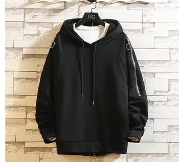 

New men's fashion hip hop zipper sweater winter and winter hoodies sweater men's hooded large size Korean version hoodies
