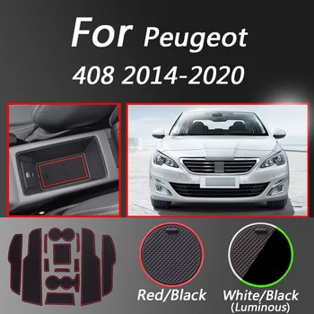 

Car Door Groove Mat For Peugeot 408 2014-2020 Gate Slot Pad Decoration Non-Slip Cup Mat Interior Car-Styling Accessories