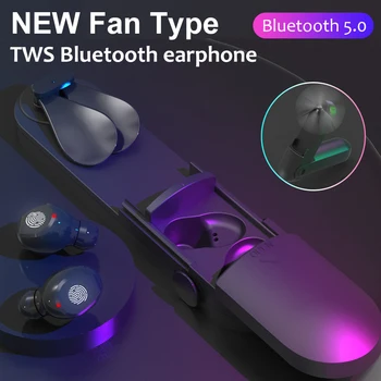 

F7 TWS Bluetooth 5.0 Earphones with Fan LED Display Wireless 9d Stereo Headphones IPX7 Waterproof Headset charging case 2000mah