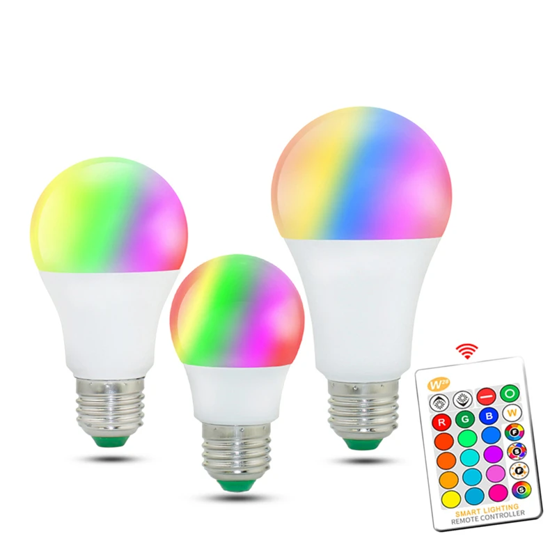 

RGB Led Lamp 5W 10W 15W 20W led bulb E27 dimmable 220V RGBW RGBWW Spot Light Remote Control Ampolleta Led RGB With Memory