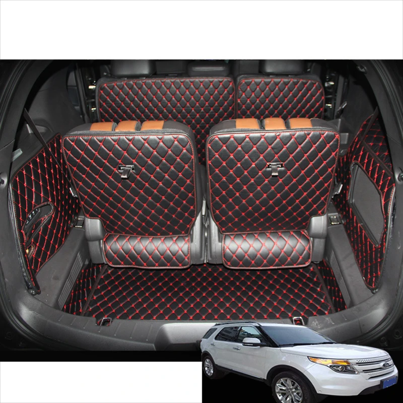 Car Trunk Mats For Ford Explorer Leather Mat Cargo Liner 11 12 13 14 15 16 17 18 19 Interior Boot 5 Aliexpress