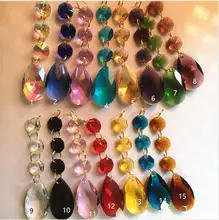 Camal 2 pçs (105mm) 15 cores 38mm mesh gota pingentes de cristal pingentes com 14mm grânulos octogonal com anéis de ouro lustre suncatcher