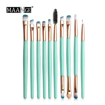 

10pcs Professional Makeup Brushes Green Color Eye Shadow Make Up Brush Sets Blending Eyeliner Brow Small Fan Cosmetics Tools