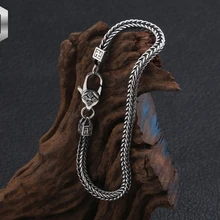 S925 стерлингового серебра модные ювелирные изделия тайское серебро Ретро тренд личности король конг пестик Лисохвост браслет для мужчин и женщин