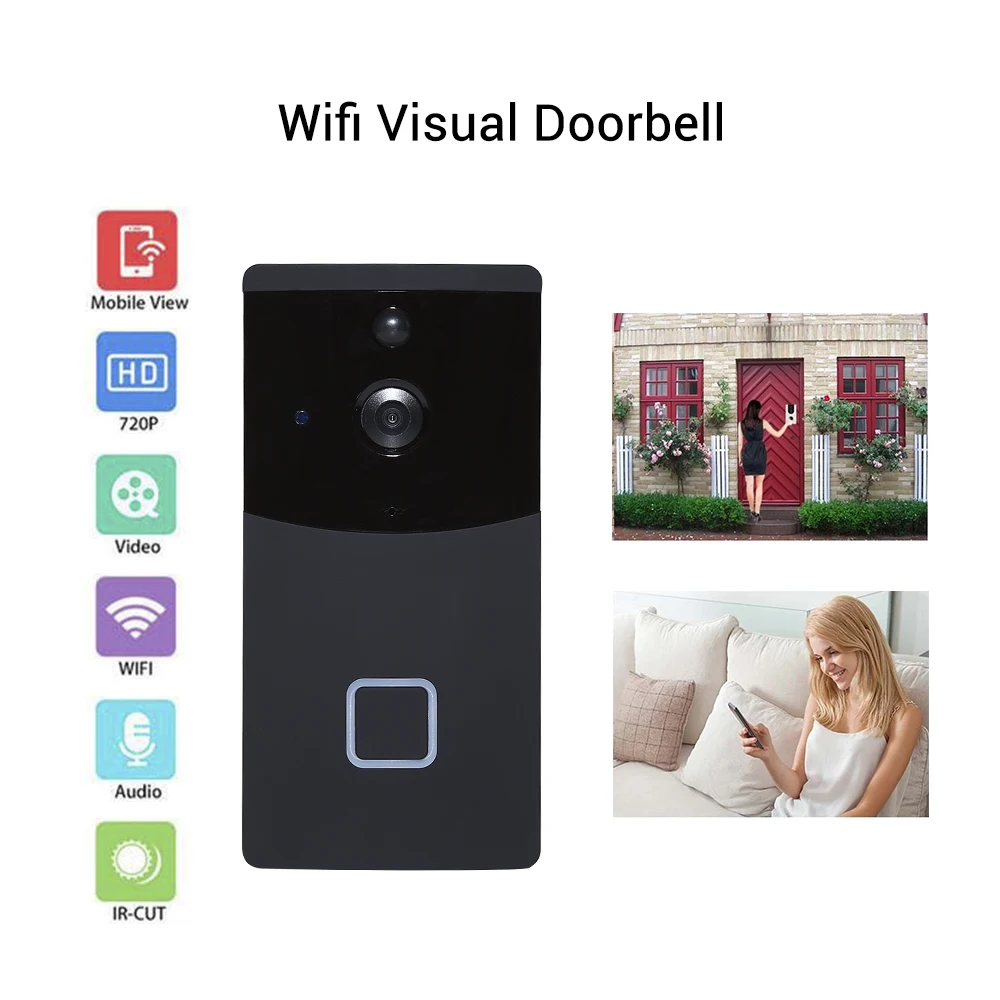 

Waterproof Smart Wifi Security Doorbell Ring Camera Remote Control Video-eye For Door IR Night Vision Wireless Visual Intercom
