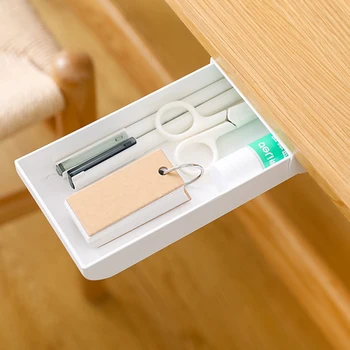 

Desk Organizer Storage Box Sundries Stationery Pen Case Under Table Drawer