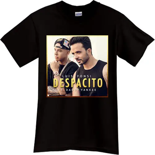 Черная футболка с надписью Luis Fonsi Despacito Daddy Yankee | Мужская одежда