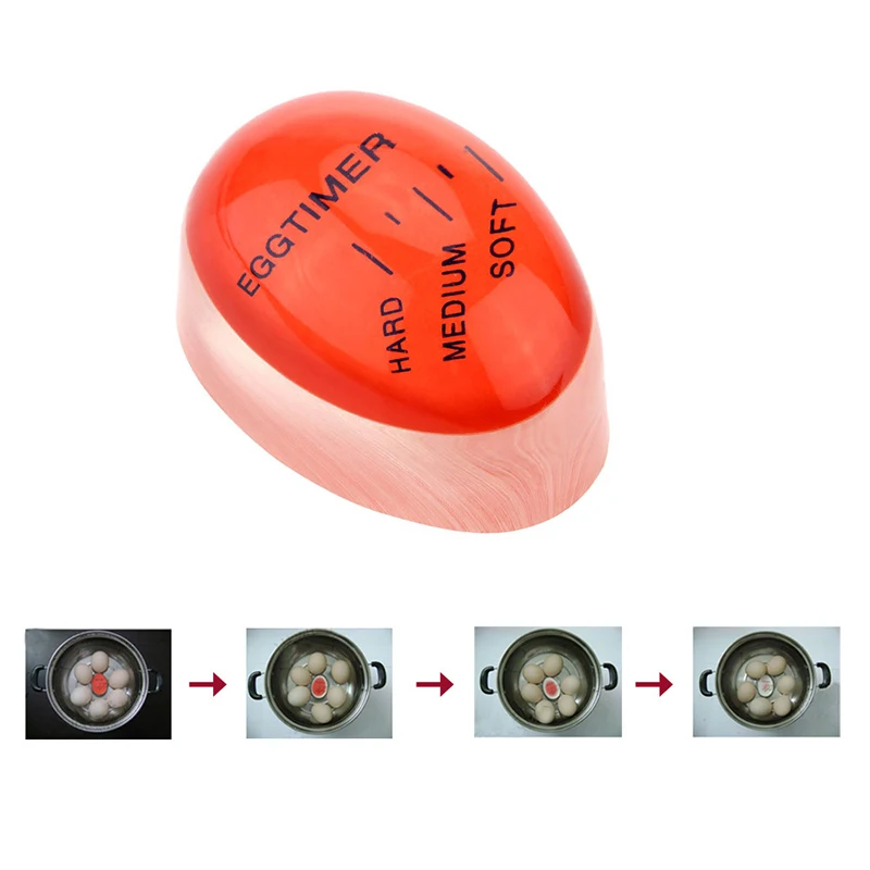 Funny Beep Eggs Eco-Friendly Resin Red Timer Tools Egg Perfect Color Changing Timer Yummy Soft Hard Boiled Eggs Kitchen Gadget