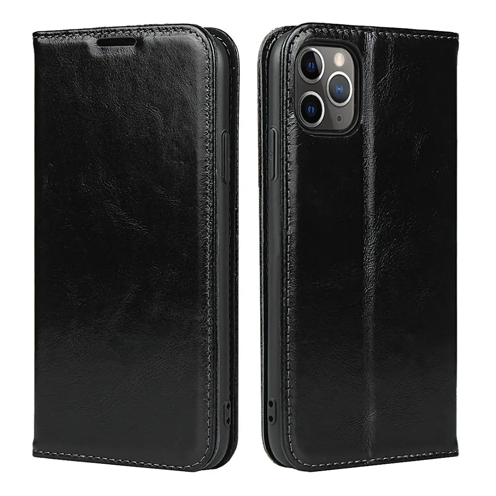 Флип-чехол из натуральной кожи для iPhone 11 Pro 6 6S 7 8 Plus X Xs XR XS Max SE 2020 | Мобильные