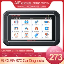 EUCLEIA – S7C Scanner professionnel de voiture, outil de Diagnostic automobile, lecteur de Code complet, EPB DPF ABS, Airbag, réinitialisation de l'huile, câble OBD2