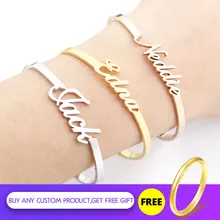 Custom Jewelry Personalized Name Bangle For Women Gold Signature Bracelet Bangle Adjustable Armbanden Voor Vrouwen Christmas