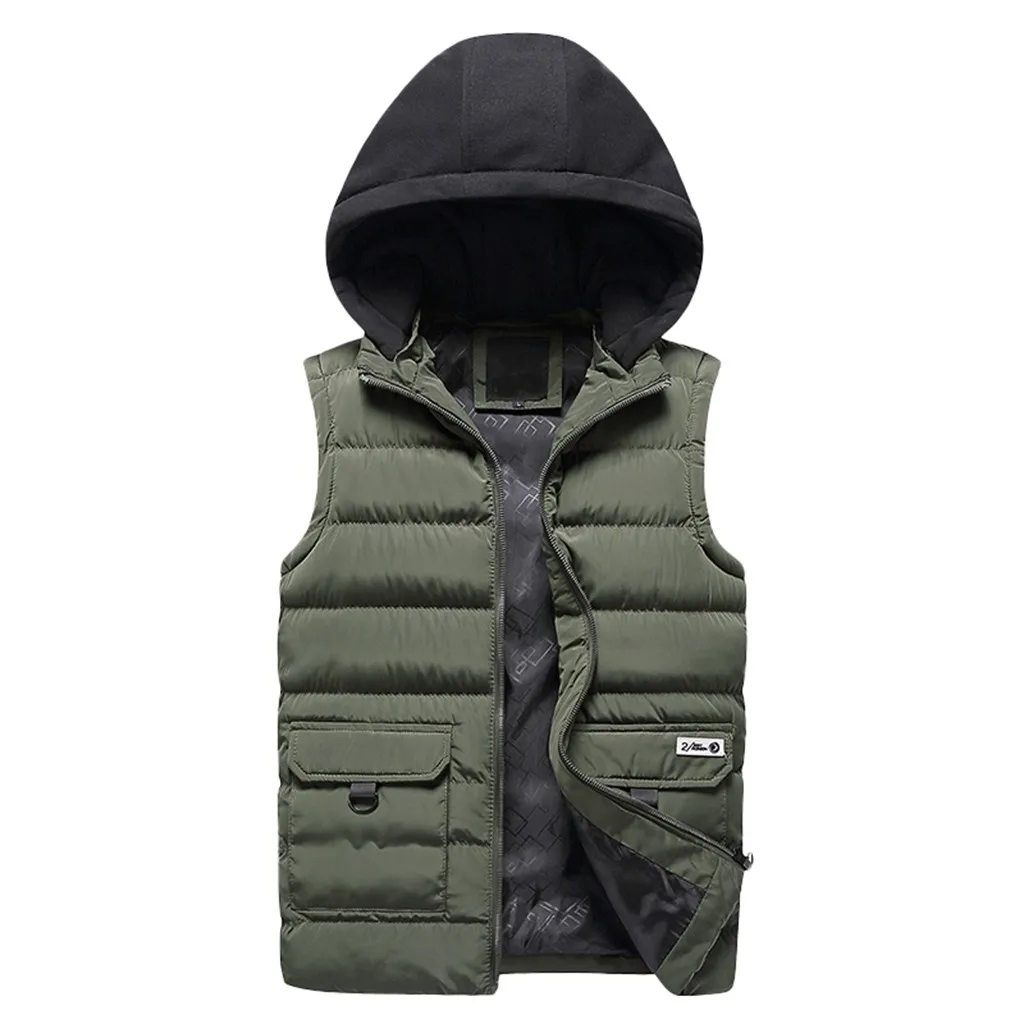 Осенне-зимняя мужская куртка без рукавов с капюшоном в консервативном стиле; Осенняя модная куртка в стиле хип-хоп; жилет больших размеров; уличная одежда; Японская Повседневная парка