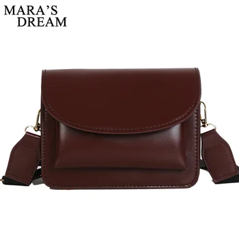 

Mara's Dream 2020 New Solid Color Fashion Ladies Small Bag Retro Wide Shoulder Strap Small Square Bag Versatile Shoulder Bag