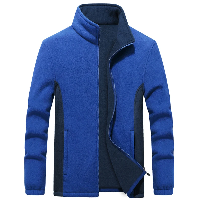 Плюс Размер 7XL 8XL 9XL флисовая куртка мужская тактическая флисовая ветровка зимняя куртка мужская спортивная одежда туристическая велосипедная одежда - Цвет: Color Blue