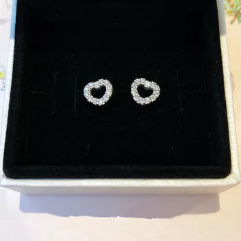 

Valentine's Day gift silver 925 Love earring Open Heart Stud Earrings for women 925 sterling silver jewelry brinco Wholesale