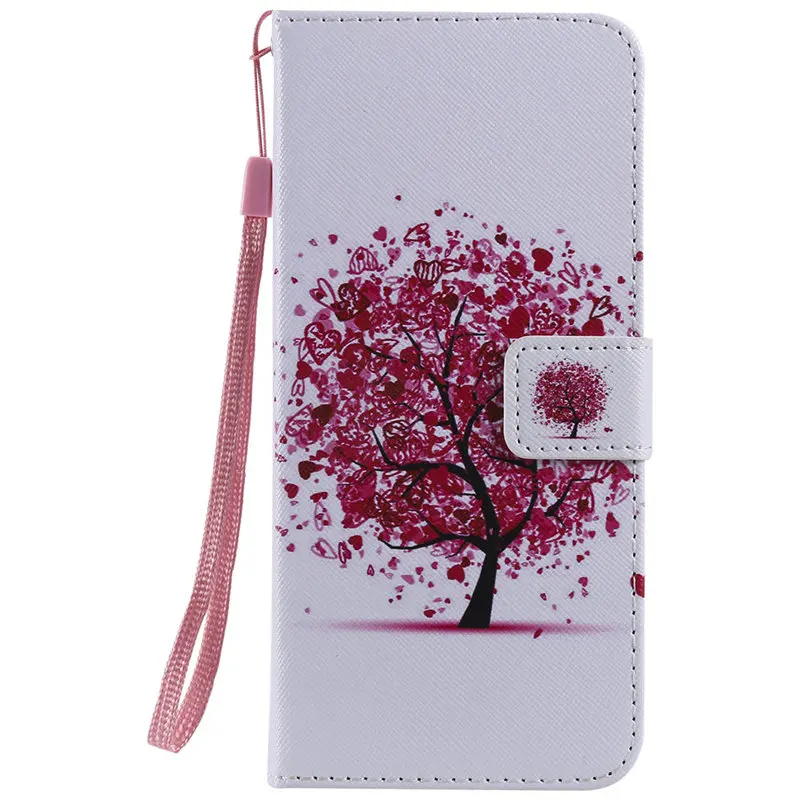 Colored Tree Чехол для Apple iphone 7, 8, 6s Plus, 5S, SE, XR, XS, X 11 Pro, Max, ipod touch 6, 5, кошелек, слот для карт, чехол D06F - Цвет: Colored Tree