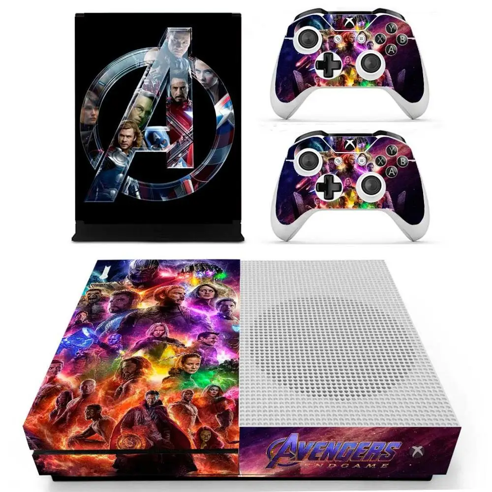 Мстители, эндгейм, наклейка, Обложка для Xbox One S консоли и Kinect и 2 контроллеров для Xbox One, тонкая кожа, наклейка s, винил
