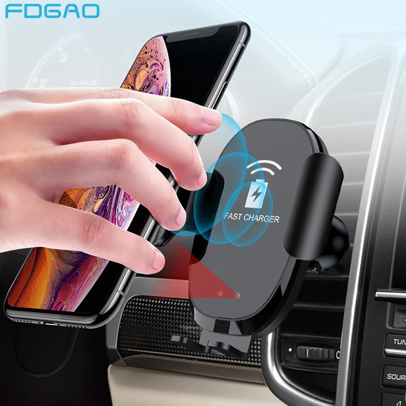 Автоматическое зажимное беспроводное автомобильное зарядное устройство 10 Вт Qi